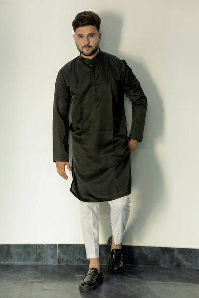 Classic Black Kurta - Vachan