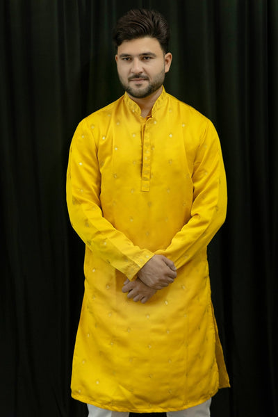 Minimalist Yellow Chanderi Kurta - Vachan