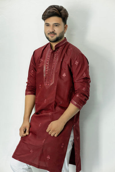 Royal Maroon Designer Kurta - Vachan